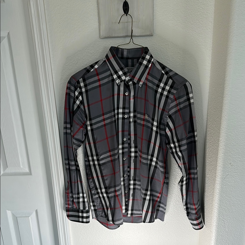 Burberry Casual Button Down Shirt Black and Gray